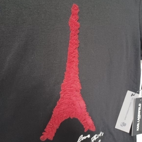 Karl Lagerfeld Paris Eiffel Tower T-Graphic Shirt top - Picture 4 of 7